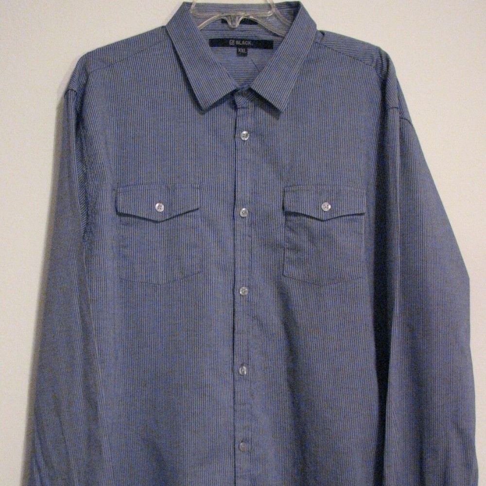 CJ Black Slim Fit XXL Blue - Gray Striped Shirt